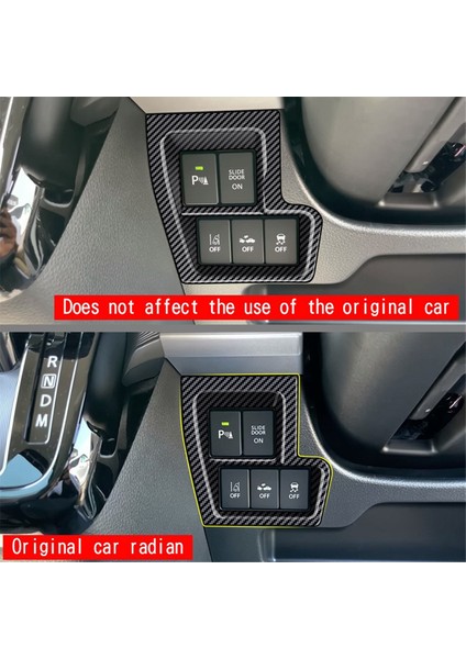 Karbon Fiber Araba Ön Sol Çok Fonksiyonlu Düğme Çerçeve Paneli Trim Krom Çerçeve Etiket Suzuki Spacia 2017-2022 Için Rhd (Yurt Dışından)