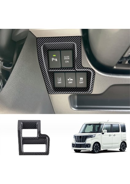 Karbon Fiber Araba Ön Sol Çok Fonksiyonlu Düğme Çerçeve Paneli Trim Krom Çerçeve Etiket Suzuki Spacia 2017-2022 Için Rhd (Yurt Dışından) indirimleri