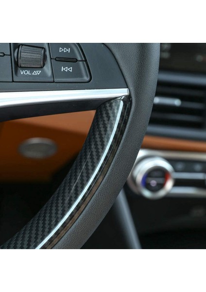 2 Adet Araba Iç Direksiyon Karbon Fiber Dekoratif Dekor Kapak Trim Için Alfa Romeo Stelvio/giulia 2016-2018 (Yurt Dışından)