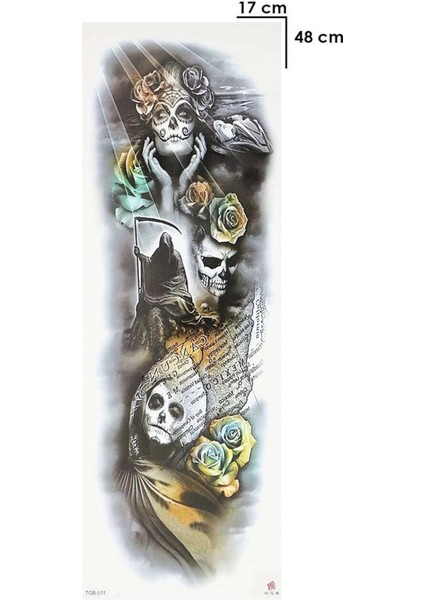 Geçici Azrail ve Kadın Modelli Kol Dövme Tattoo