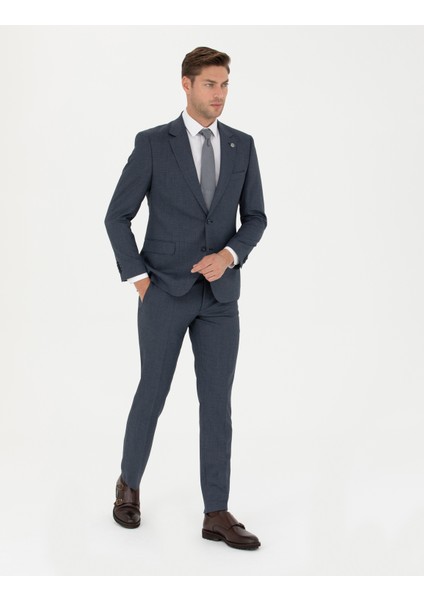 Erkek Lacivert Slim Fit Takım Elbise 50278191-VR033 fırsatları