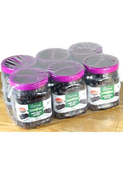 İZORYA Orta Direk Doğal Siyah Yağlı Sele Mut Zeytini 6 x 900 gr
