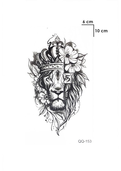 Aslan Lion Tattoo Geçici Dövme Aksesuar Şık