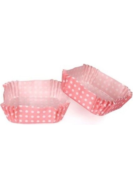 Pet Kapsül 80*80 mm Kağıt Cupcake Kağıdı Kare - 100 Adet Puantiyeli Pembe fiyatları