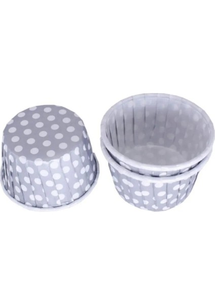 Depposıte Cupcake Kalıbı Büyük Boy 62X40 mm - 100'LÜ Puantiyeli Gümüş fiyatları