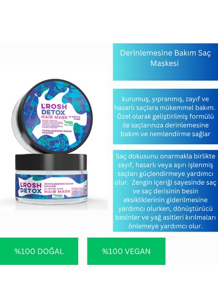 L’rosh Durulanmayan & Detox Hair Mask Derinlemesine Bakım Saç Maskesi