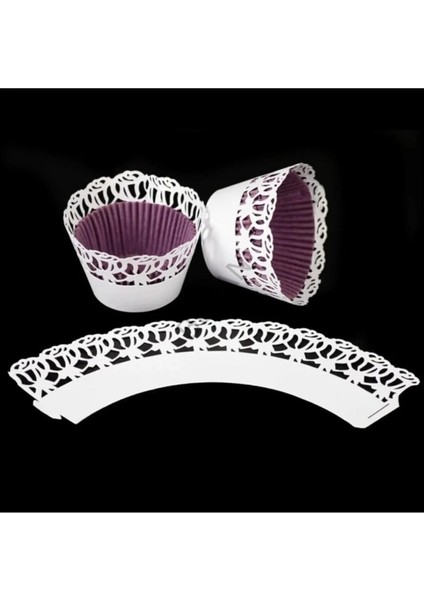 Depposıte Cupcake Kenar Danteli - Seyrek Gül Beyaz - 10'lu fiyatları