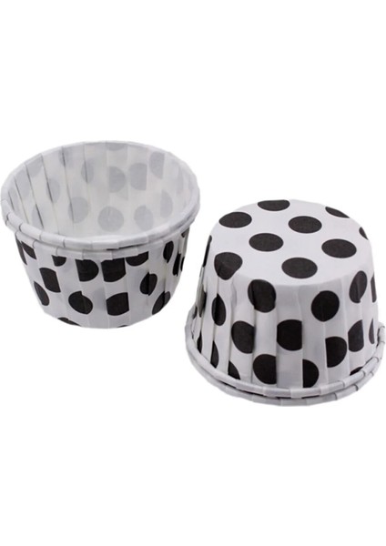 Depposıte Cupcake Kalıbı Minik Boy 38*30 mm - 50'li Puantiyeli Beyaz