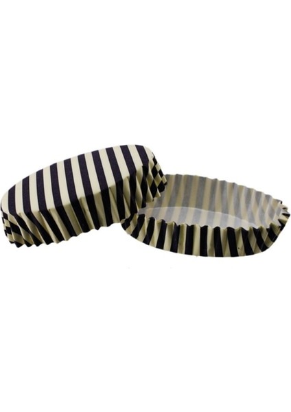 Cupcake Kalıbı Pet Kapsül Oval Kreme Mor Cizgili Kek Kalıbı - 100'LÜ F11 2x8.5x4.6 cm fiyatları