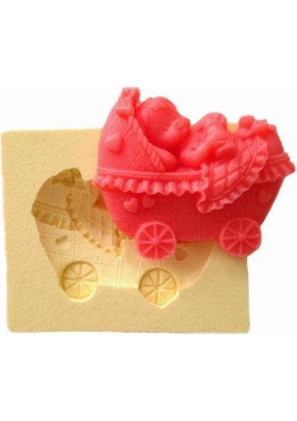 Beşikte Uyuyan Bebek Silikon Kalıp 6x5 cm