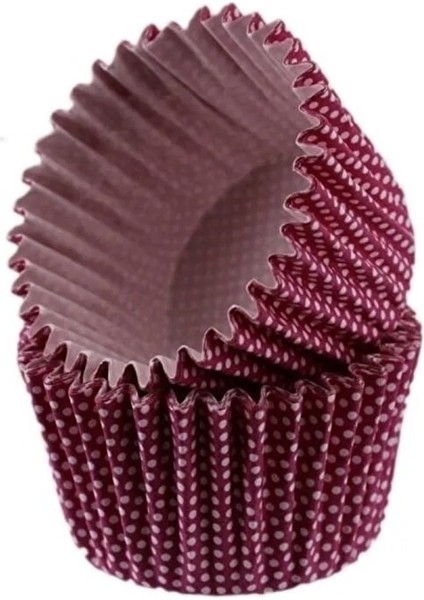 Depposıte Cupcake Kalıbı Pet Kapsül Kek KALIBI48X34 mm - 100 Adet Mor Küçük Puanlı