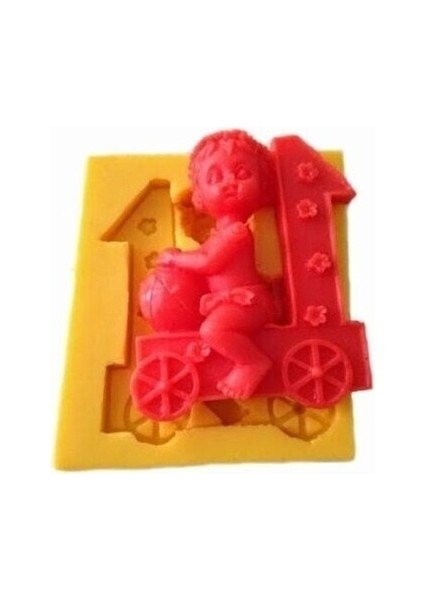 1 Yaş Temalı Bebek Silikon Kalıp 5x5 cm modelleri