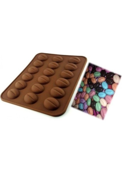 Silikon Çikolata Kalıbı Kahve Çekirdeği 3 cm