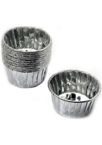 Cupcake Kalıbı Büyük Boy 62*40 Sufle-Muffin Kek Kalıbı - 50'li Gümüş