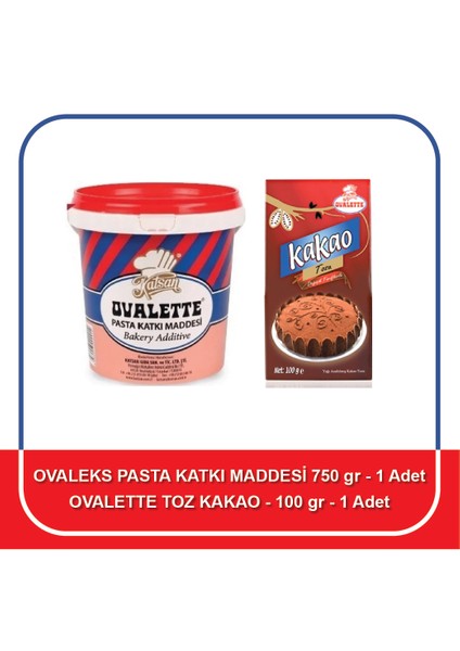 Ovaleks Pasta Katkı Maddesi 750 gr + Ovalette Kakao Tozu 100 gr