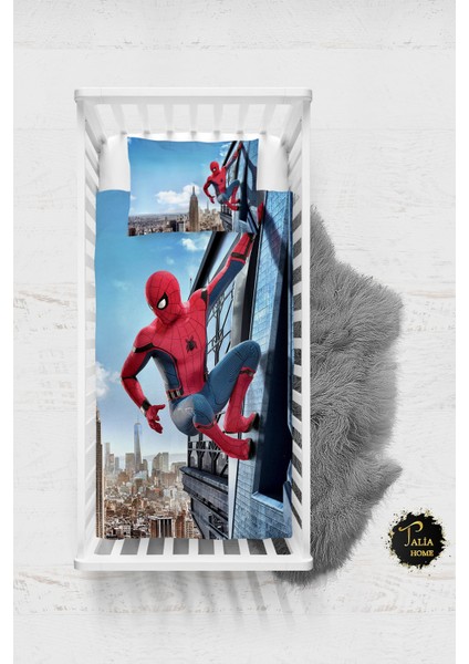 Örümcek Adam Spider-Man Desenli Bebek Nevresim Takımı Çarşaflı TLABN-102