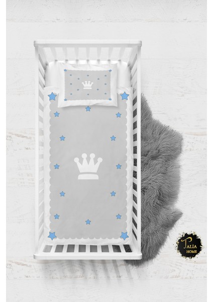 Kral Tacı Bebek Nevresim Takımı Çarşaflı TLABN-117