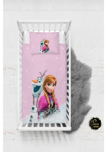 Frozen Anna Desenli Bebek Nevresim Takımı Çarşaflı TLABN-004