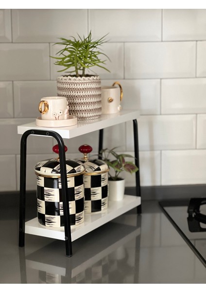 Mutfak Raf Beyaz Tezgah Üstü Raf Kahve Köşesi Raf Banyo Raf Baharatlık fırsatları