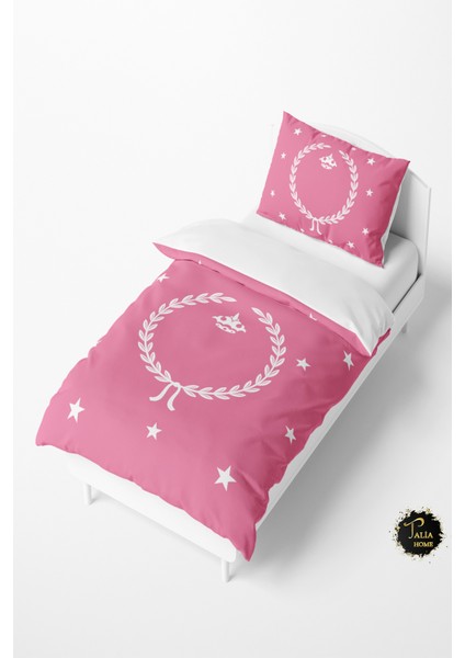 Pembe Çelenk Desenli Bebek ve Çocuk Nevresim Takımı TLAN-017