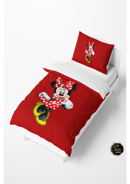 Kırmızı Mickey Mouse Desenli Bebek ve Çocuk Nevresim Takımı TLAN-052
