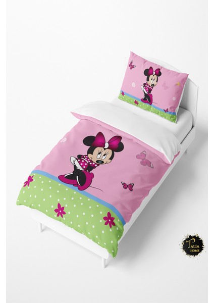 Pembe Mickey Mouse Desenli Bebek ve Çocuk Nevresim Takımı TLAN-113