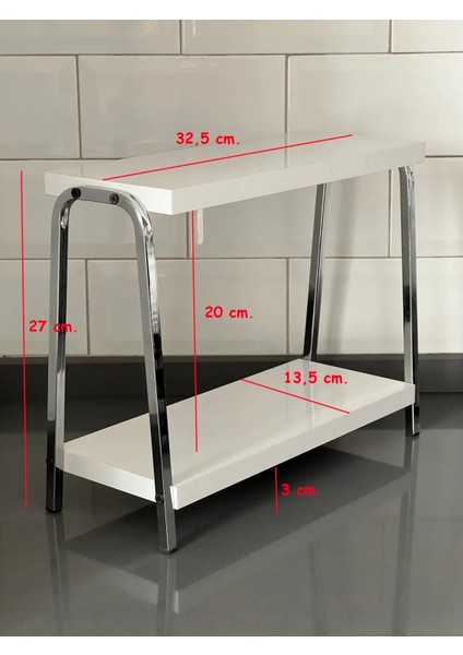 Mutfak Raf Krom Beyaz Tezgah Üstü Raf Kahve Köşesi Raf Banyo Raf Baharatlık indirimleri