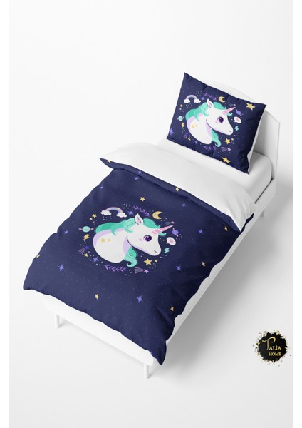 Koyu Mor Unicorn Bebek ve Çocuk Nevresim Takımı TLAN-066