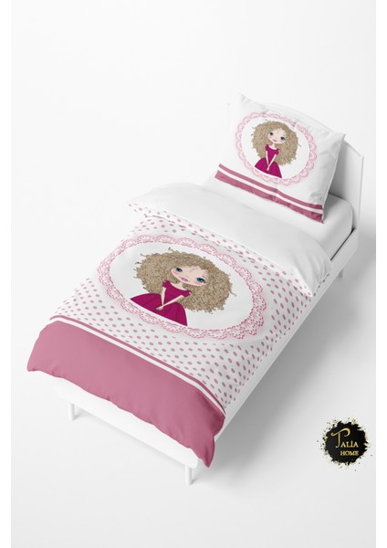 Pembe Kız Çocuk ve Bebek Nevresim Takımı TLAN-165