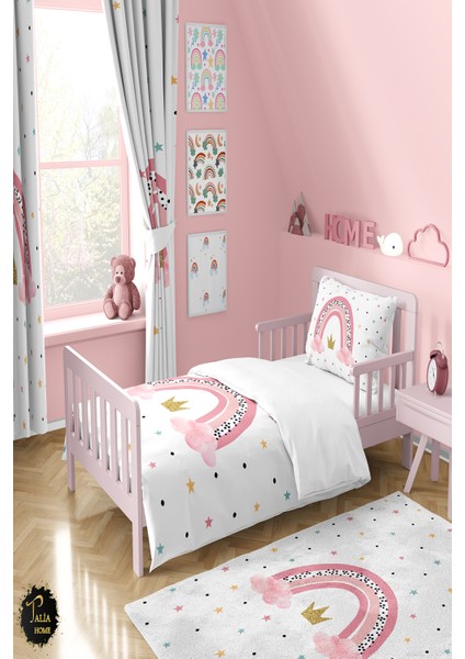 Talia Home Gökkuşağı Desenli Çocuk ve Bebek Odası Nevresim Takımı TLAN-305