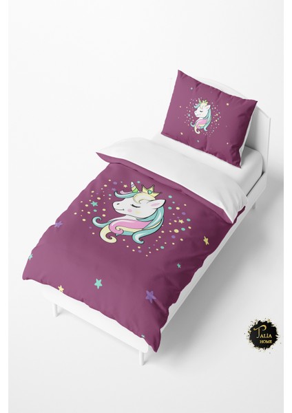 Mor Unicornlu Bebek ve Çocuk Nevresim Takımı TLAN-082
