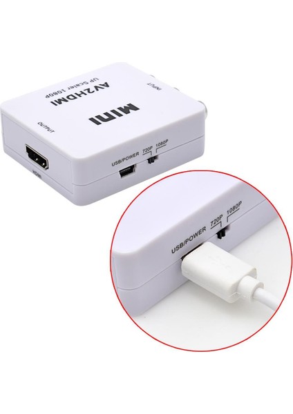 AV RCA TOS to HDMI Çevirici Dönüştürücü Tüplü TV Adaptörü 4553