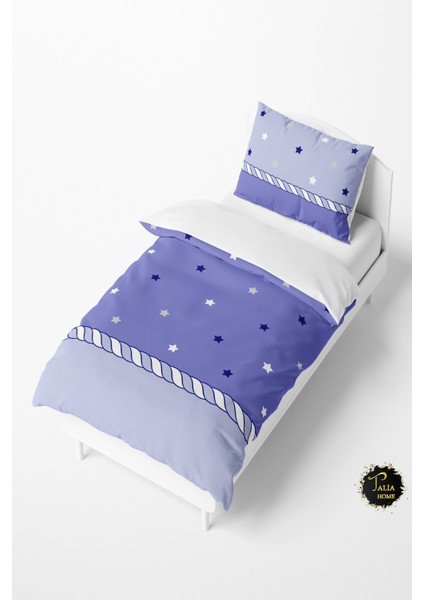 Lila Yıldız Desenli Bebek ve Çocuk Nevresim Takımı TLAN-058