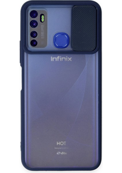 Infinix Hot 9 Kılıf Palm Buzlu Kamera Sürgülü Silikon - Lacivert 109008