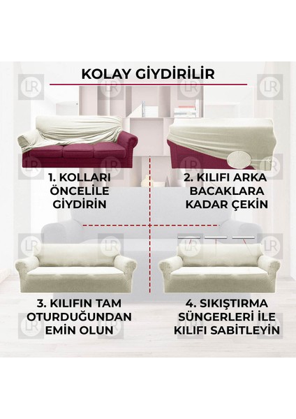 Balpeteği 3 Kişilik Antrasit Lastikli Kanepe Örtüsü | Lastikli Koltuk Örtüsü | Koltuk Kılıfı Balpeteği Koltuk modelleri