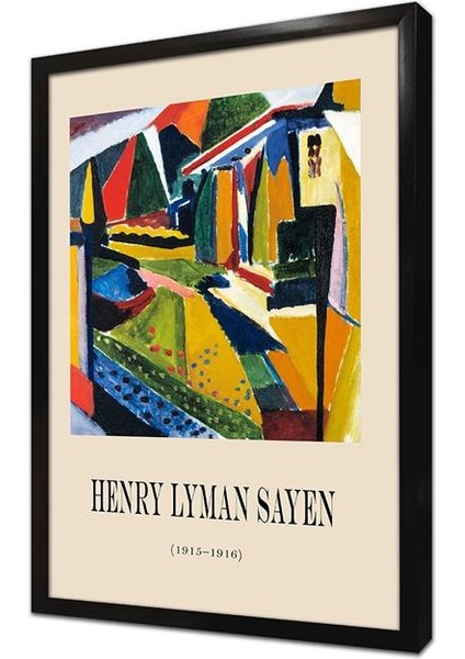 Henry Lyman Sayen Modern Manzara Eserleri Üçlü Çerçeveli Mdf Tablo Seti