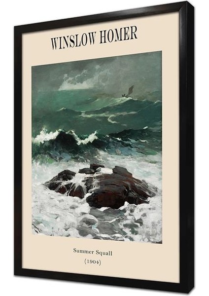 Winslow Homer Deniz Temalı Ikili Çerçeveli Mdf Tablo Seti
