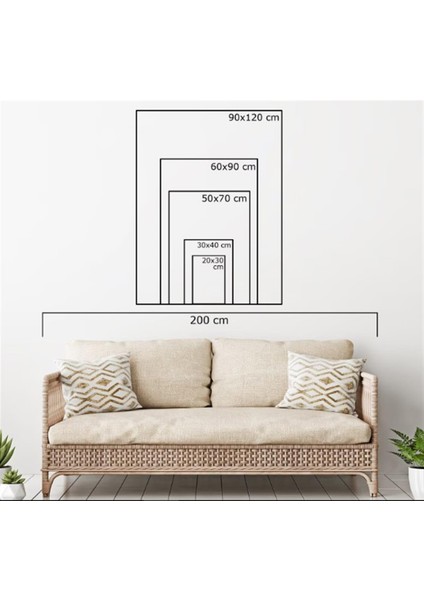 Desenler Ve Bitkiler Çerçeveli Ikili Mdf Tablo Seti