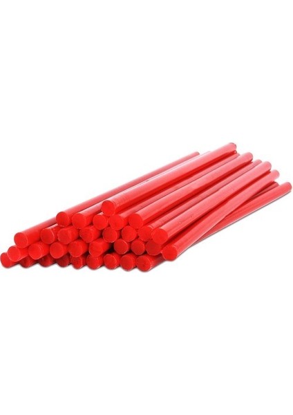 7mm Ince Mum Sıcak Silikon Çubuk Ince Kırmızı - 15LI Paket