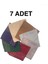 7'li Set Pamuklu Işlemeli Çizgili Flamlı Eşarp 100X100CM Yazma 1