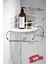 Yapışkanlı Ömür Boyu Paslanmaz Kristal Ayarlanabilir Raf Banyo Düzenleyici Şampuanlık LK-01 BB 2