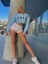 Mavi Baskılı Örme Yumuşak Dokulu Şardonlu Crop Sweatshirt 1