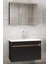 Viola3-S Siyah 100 cm Mdf-Aynalı Seramik Lavabolu Banyo Dolabı Takımı**demonte Değil** 1