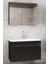 Viola3 Siyah 80 cm Mdf-Ayna Dolaplı Seramik Lavabolu Banyo Dolabı**demonte Değil** 1