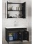 Viola3 Siyah 80 cm Mdf-Ayna Dolaplı Seramik Lavabolu Banyo Dolabı**demonte Değil** 2