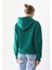 Kar Tanesi Baskılı Cepli Kapüşonlu Kışlık Kalın Sweatshirt Oversize/geniş Kesim 3