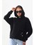 Kar Tanesi Baskılı Cepli Kapüşonlu Kışlık Kalın Sweatshirt Oversize/geniş Kesim 1