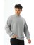 Gri Basic 3 Iplik Bisiklet Yaka Mevsimlik Erkek Sweatshirt 1