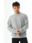 Gri Basic 3 Iplik Bisiklet Yaka Mevsimlik Erkek Sweatshirt 2