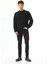 Siyah Basic 3 Iplik Bisiklet Yaka Mevsimlik Erkek Sweatshirt 5